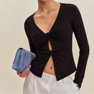 NEW REFORMATION Silas Knit Black Long Sleeve Size Small